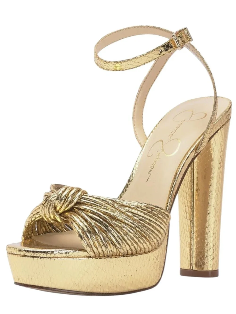 Jessica Simpson Immie Knotted Platform Sandals Gold